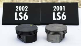 Both Versions of LS6 Pistons.. Click for Larger View